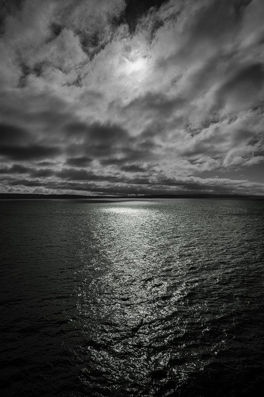 Sun breaking through, near Pt. Townsend, Puget Sound, Washington