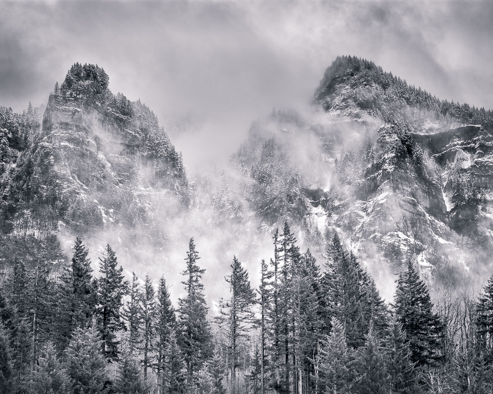 Snow in the Columbia Gorge, Oregon