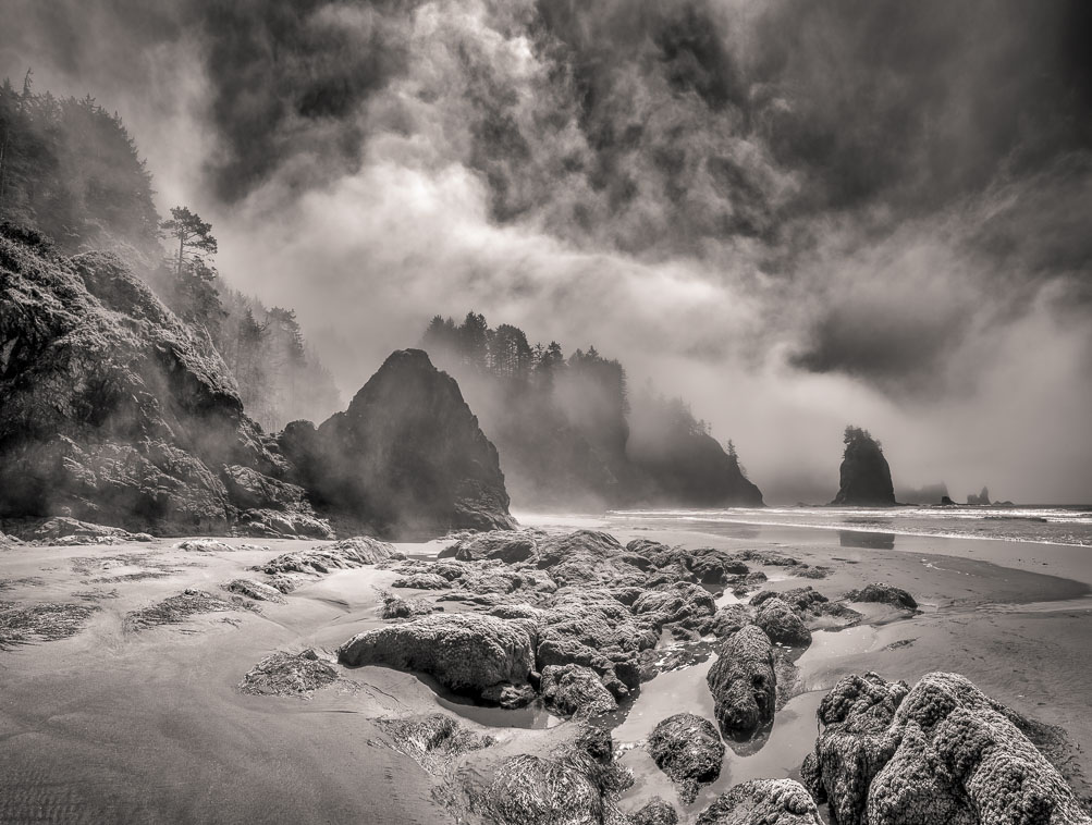 Active Fog, La Push, Washington. The fog lingered for quite some time as moist air met the shoreline.