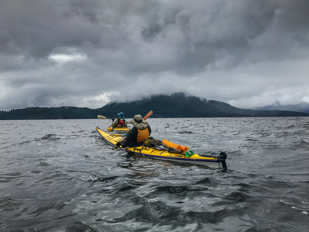 Heading across Jervis Inlet  with strong westerlies