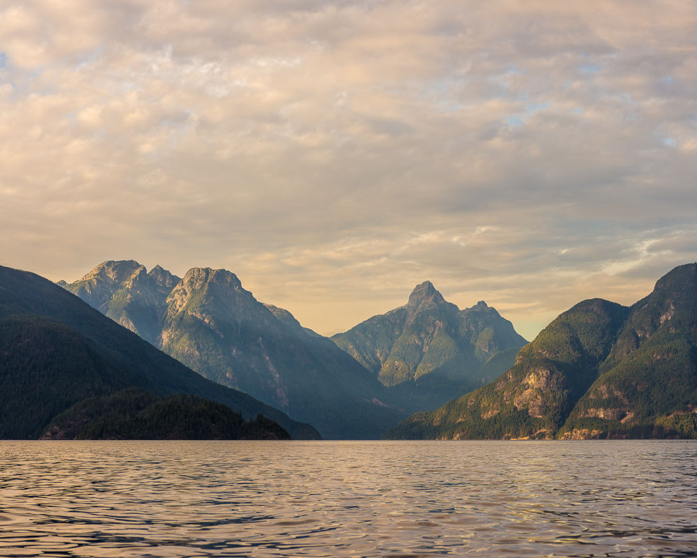 Warm evening light on Jervis Inlet