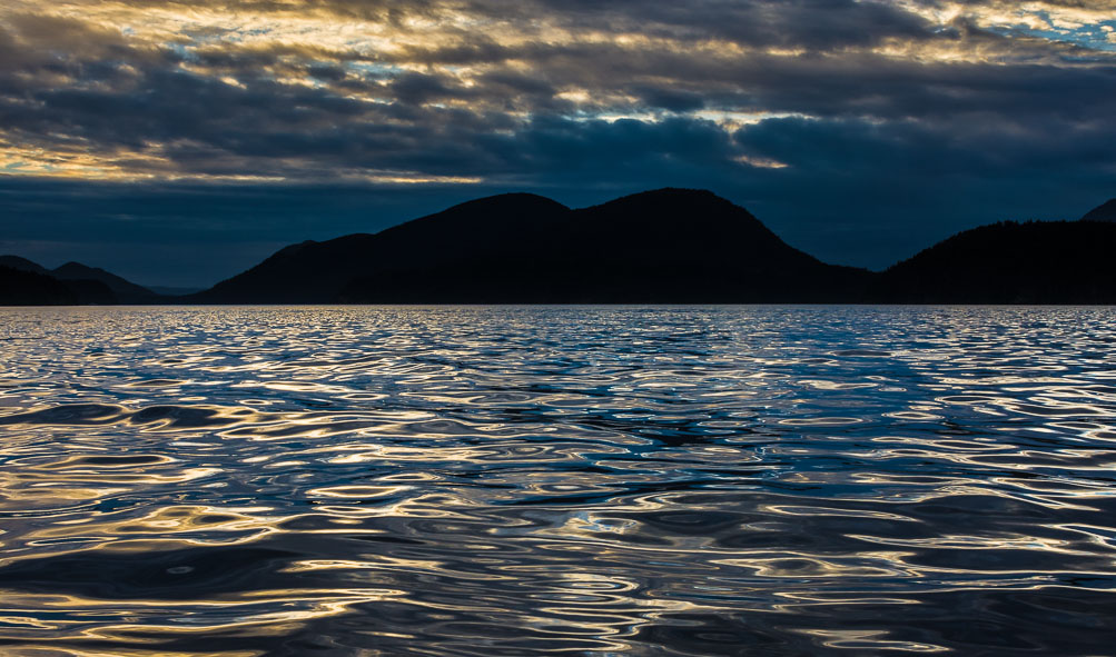 Shifting, colorful water patterns